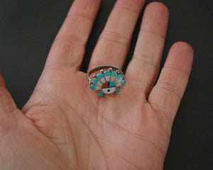 Zuni Sunface Multistone Inlay Ring - Size 6.5