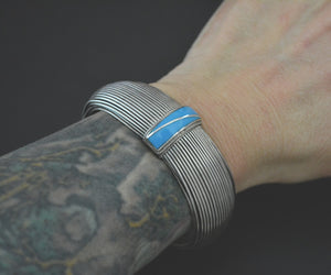 Native American Turquoise Wire Cuff Bracelet - SMALL - Flexible