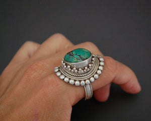 Large Nepali Turquoise Ring - Size 11
