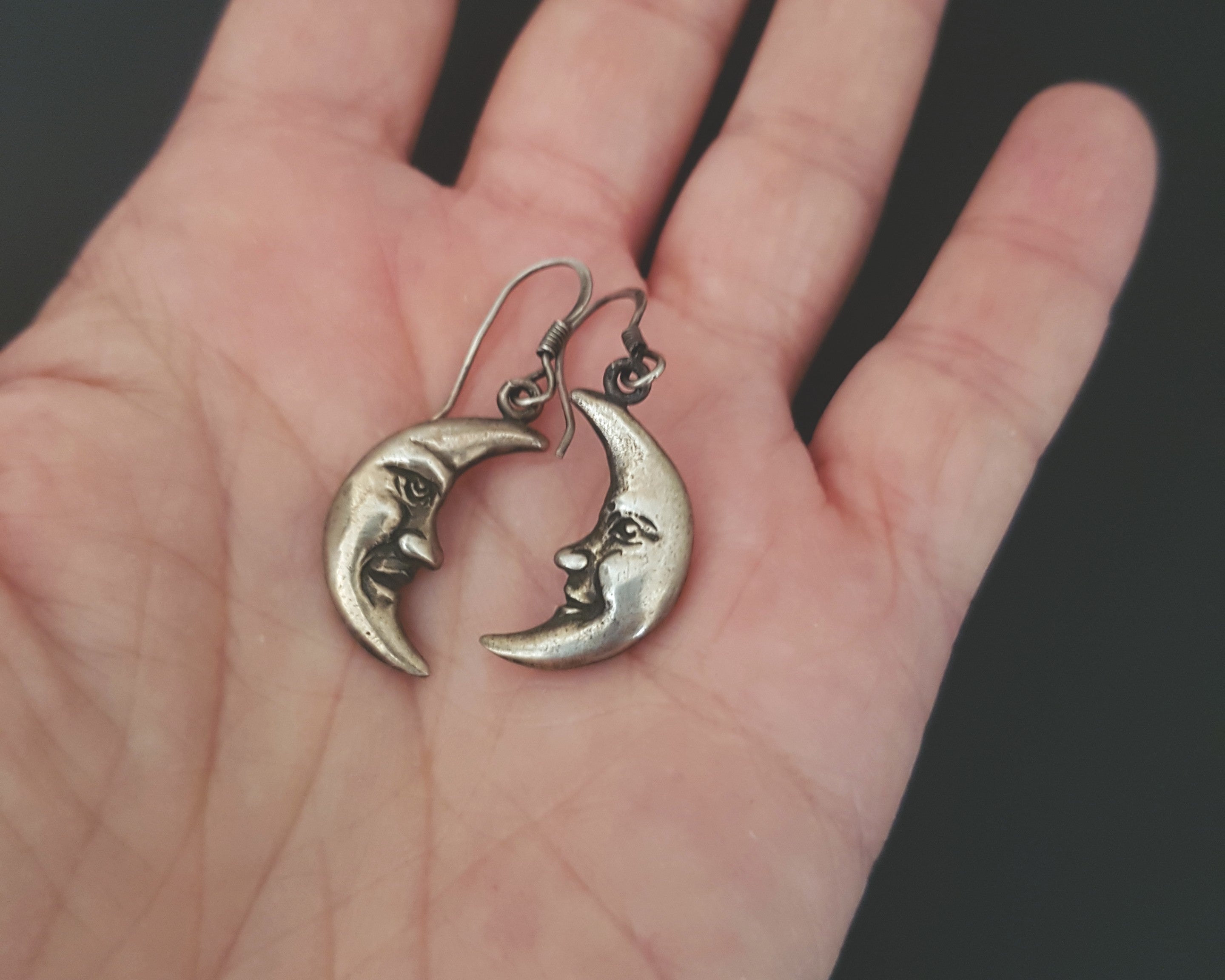 Crescent Moon Dangle Earrings