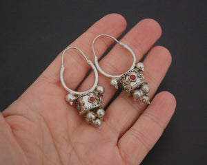 Uzbek Coral Turquoise Earrings