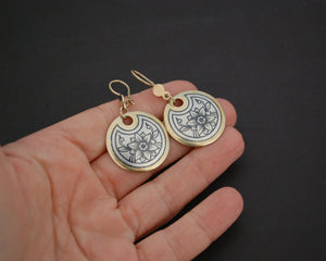 Russian Niello Silver Gilded Earrings