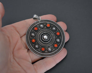 Large Coral Mandala Pendant
