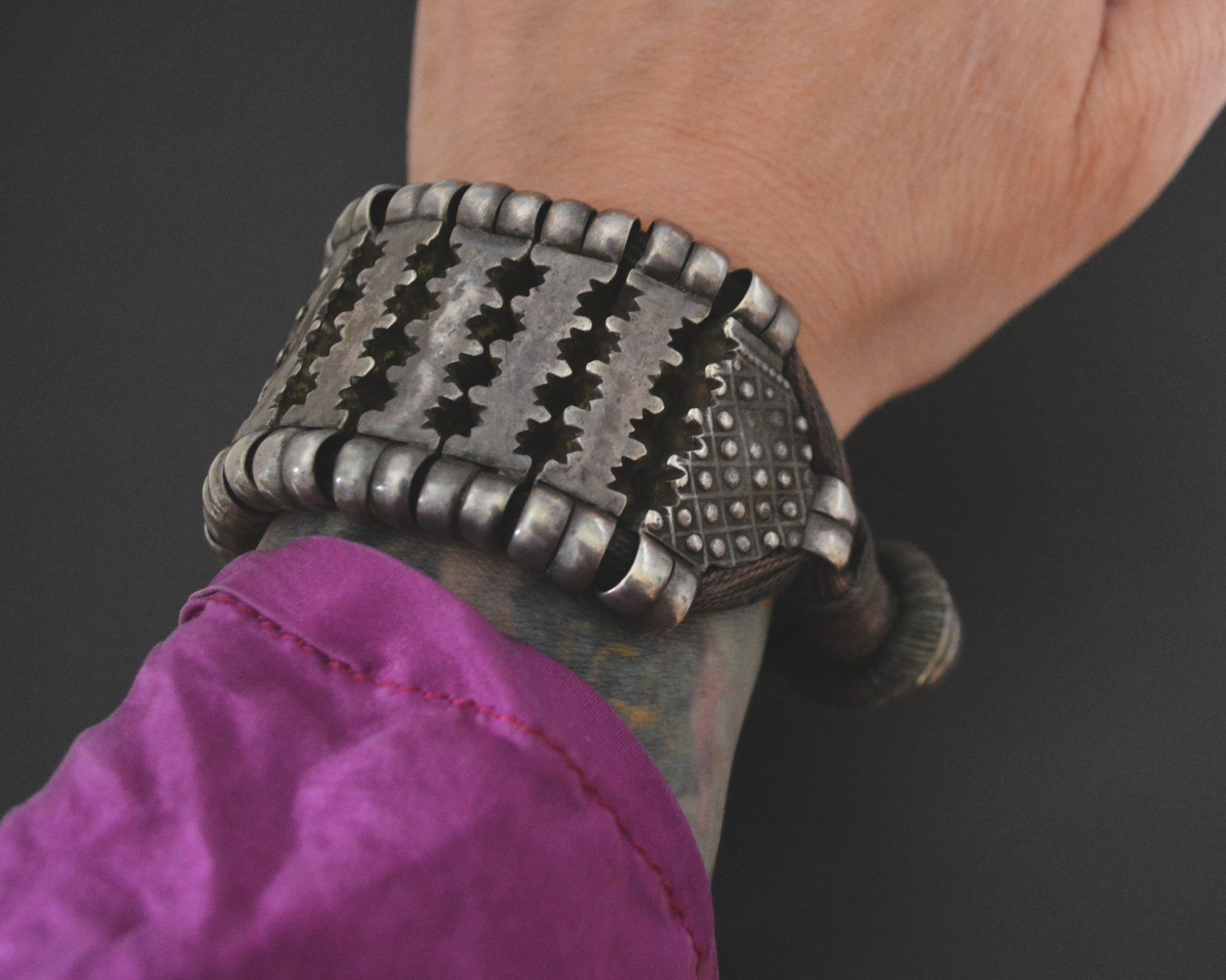 Rajasthani Cotton Silver Bracelet