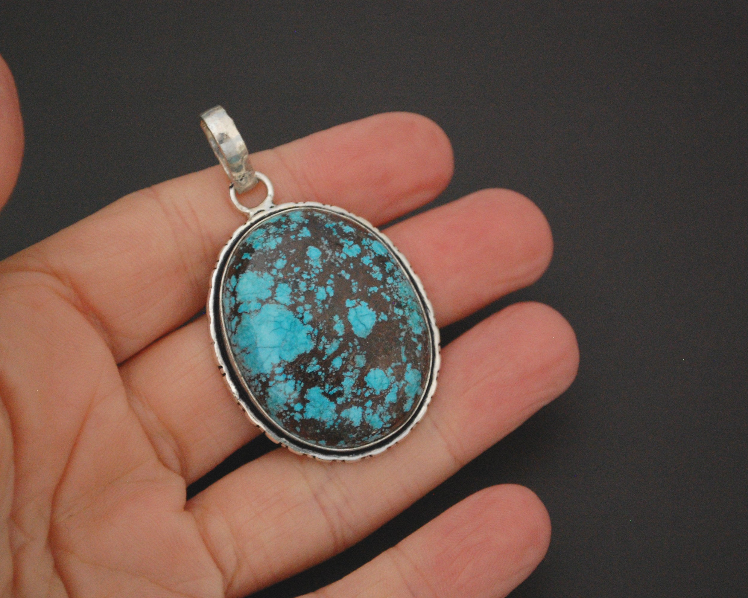 Large Turquoise Pendant from India