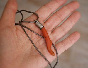 Antique Coral Pendant from Morocco - Berber Coral Necklace