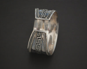 Wide Sterling Silver Cuff Bracelet from India