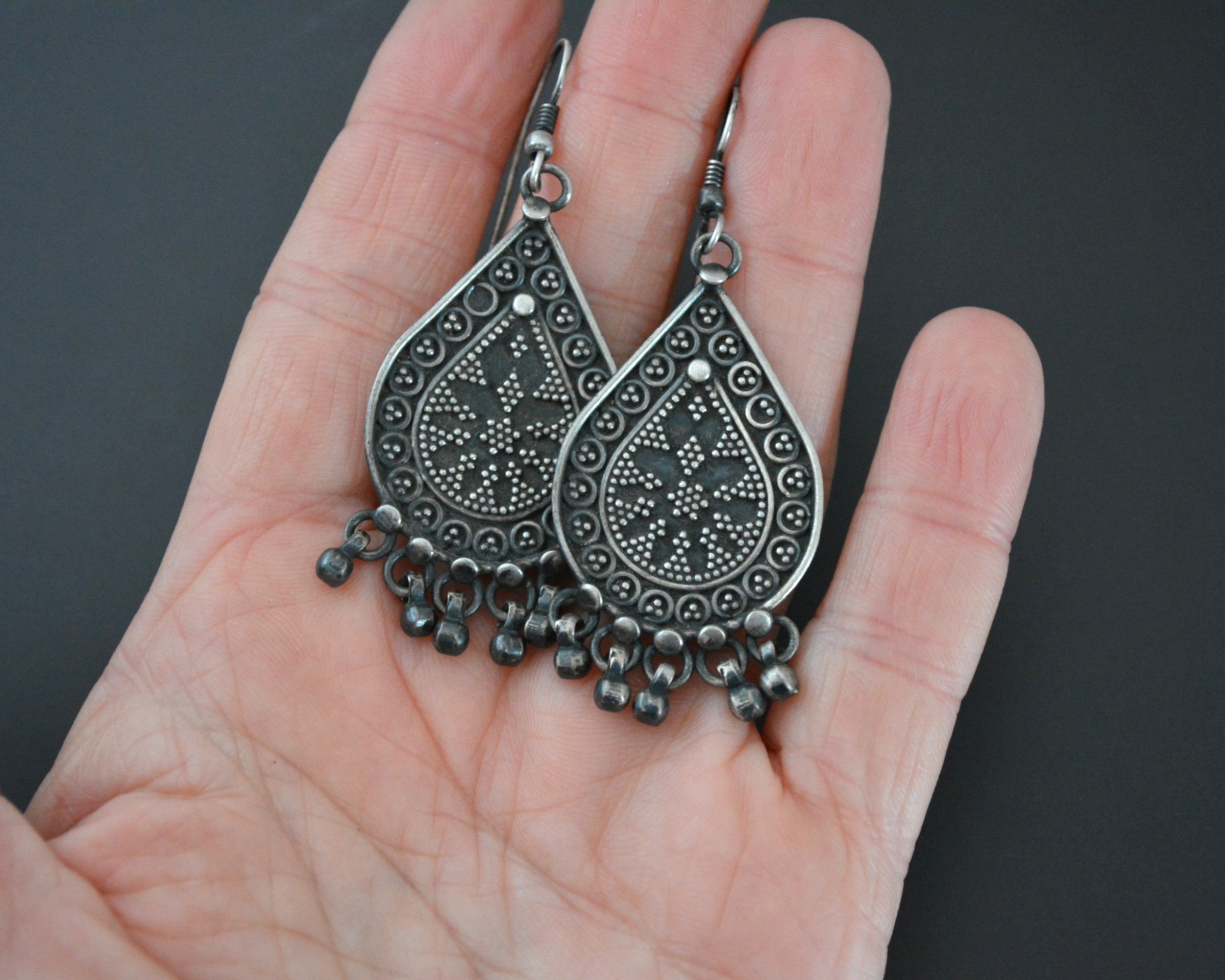 Vintage Indian Silver Earrings
