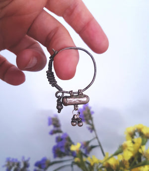 Tribal Indian Hoop Earrings with Taviz