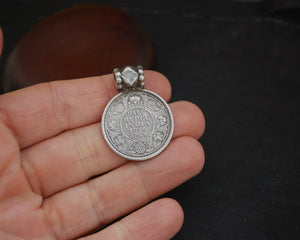 Antique Indian Half Rupee Coin Pendant 1936