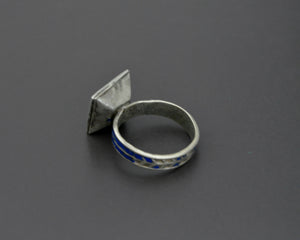 Multan Enamel Silver Ring - Size 7.5