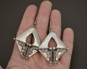 Vintage Sterling Silver Mamuli Style Indonesian Earrings