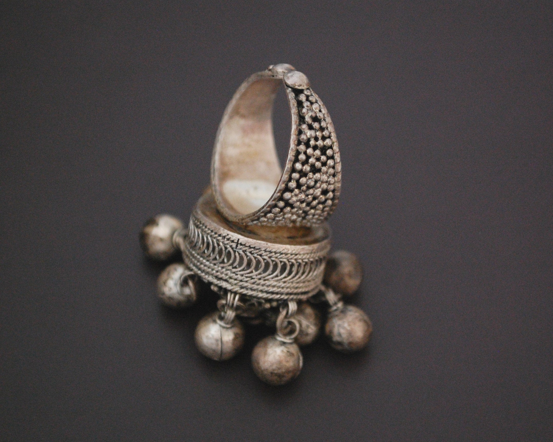 Yemeni Bedouin Ring with Bells - Size 7.25