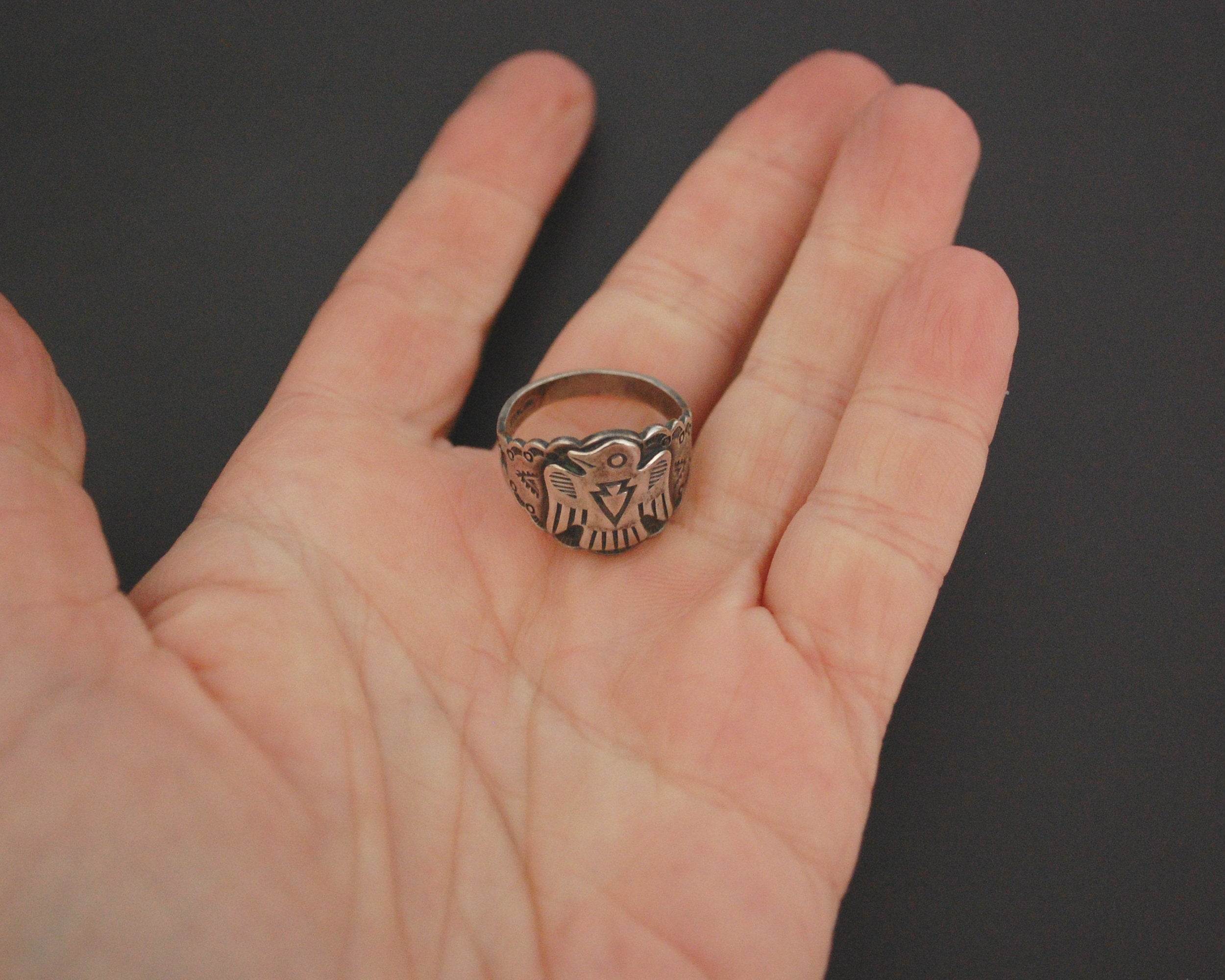 Navajo Thunderbird Ring - Size 6.5