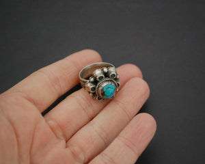Antique Afghani Turquoise Ring - Size 6.75