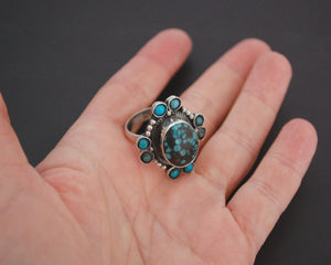 Ethnic Turquoise Ring from India - Size 9.5