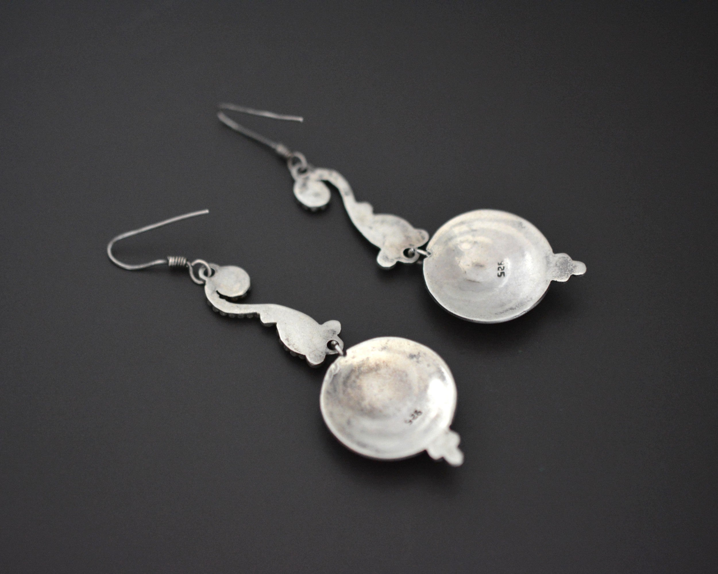 Lapis Lazuli Dangle Earrings from India