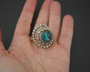 Large Nepali Turquoise Ring - Size 10.5