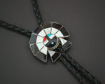 Zuni Sunface Multistone Inlay Bolo Tie