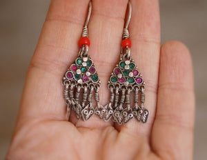 Afghani Earrings with Glass Stones
