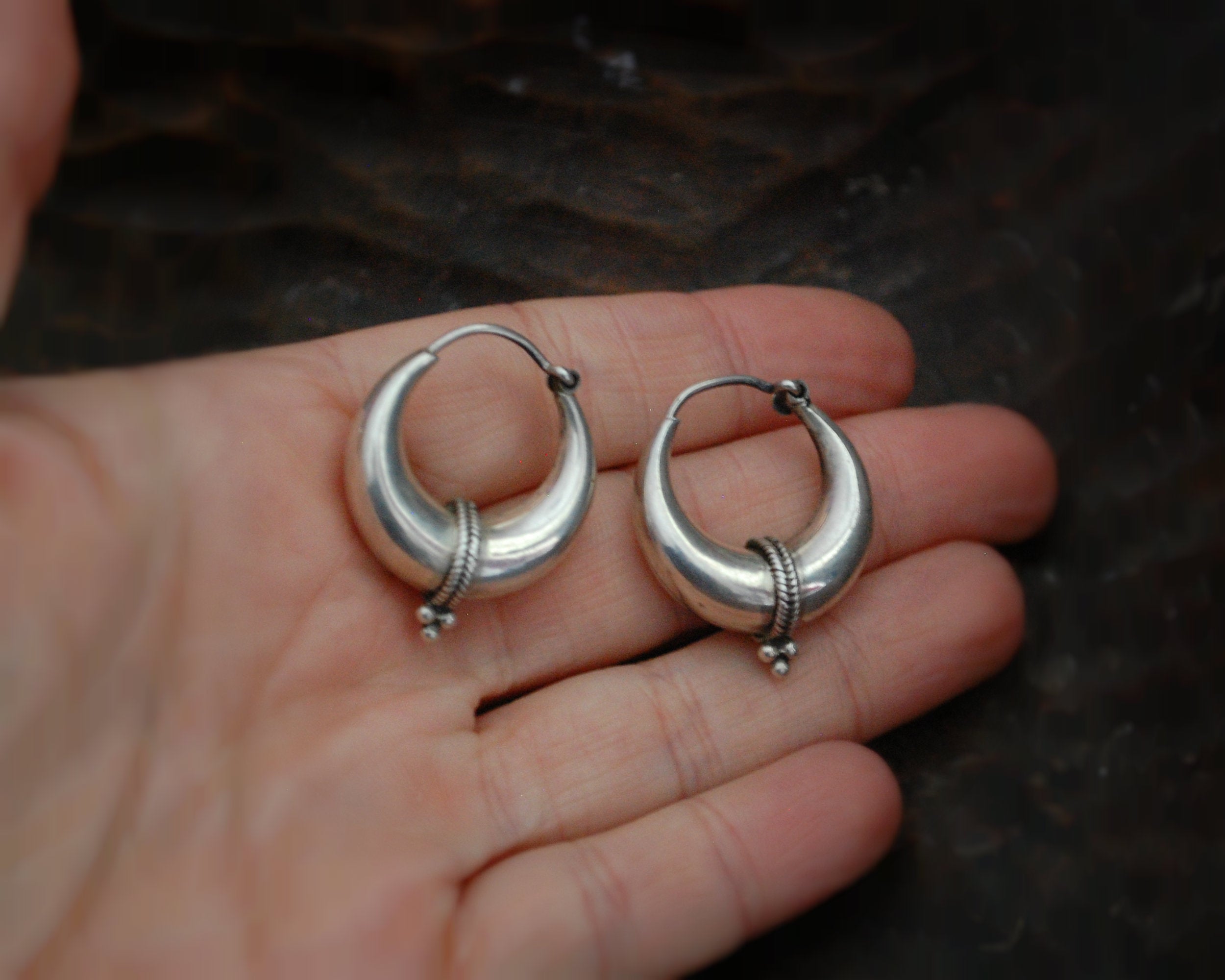 Ethnic Hoop Earrings - SMALL