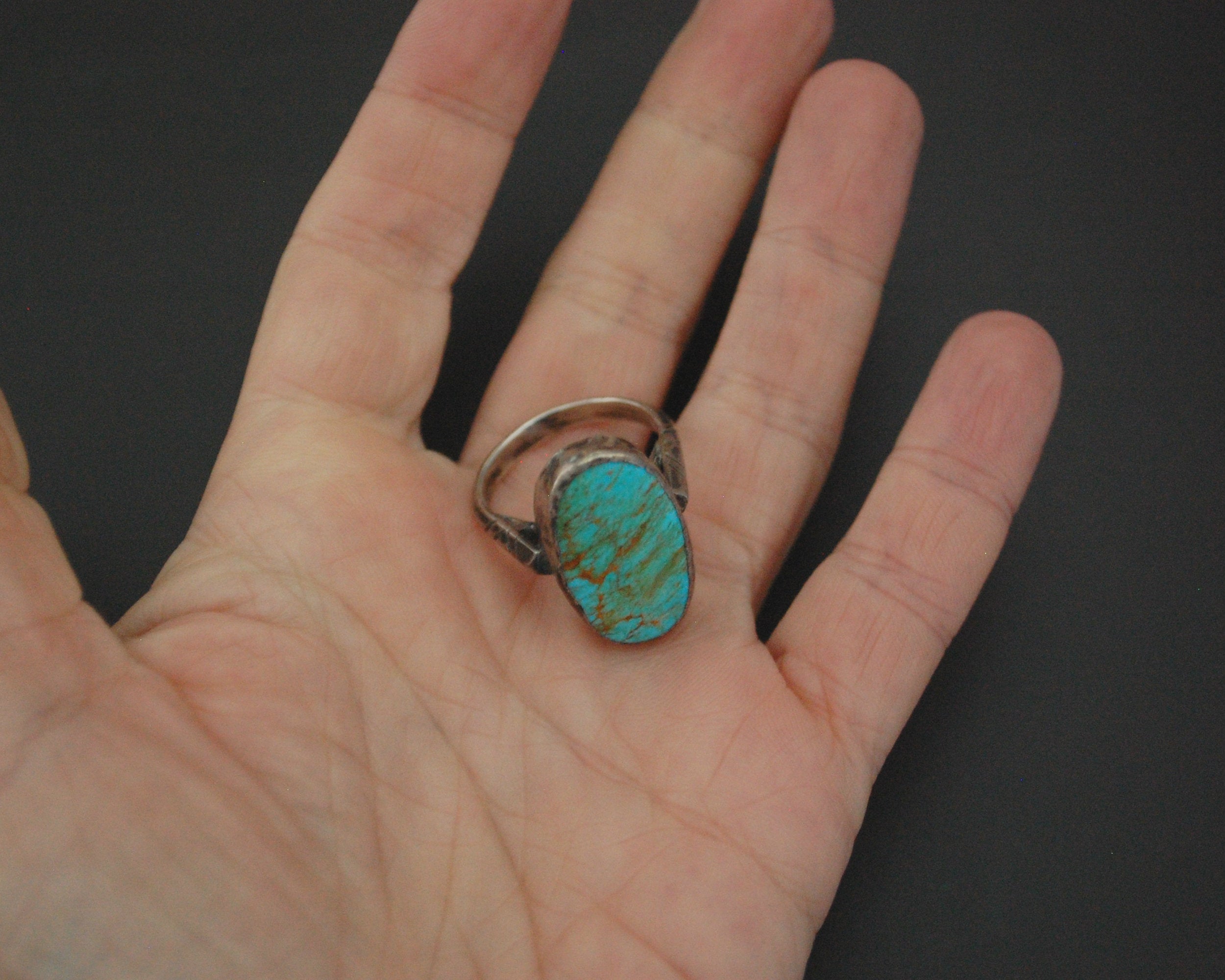 Ethnic Persian Turquoise Ring - Size 8