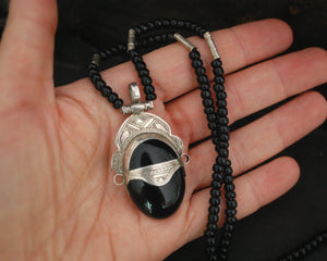 Tuareg Onyx Silver Pendant Necklace