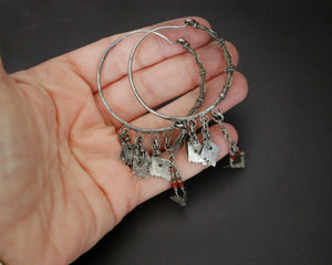 Afghani Hoop Earrings with Tassels - LARGE