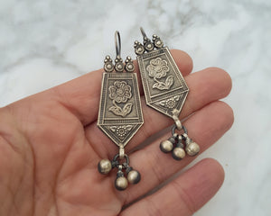 Rajasthani Flower Earrings with Bells