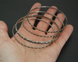 Rajasthani Silver Bangle Bracelets - Set of Four