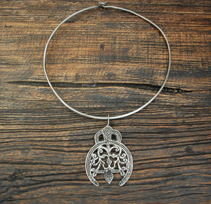 Libyan Salhat Pendant on Silver Neckring