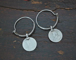 Indian Tribal Hoop Earrings with Coins