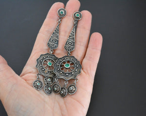 Reserved for A. - Long Ethnic Silver Earrings with Dangles
