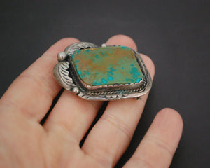 Old Navajo Turquoise Pendant Brooch