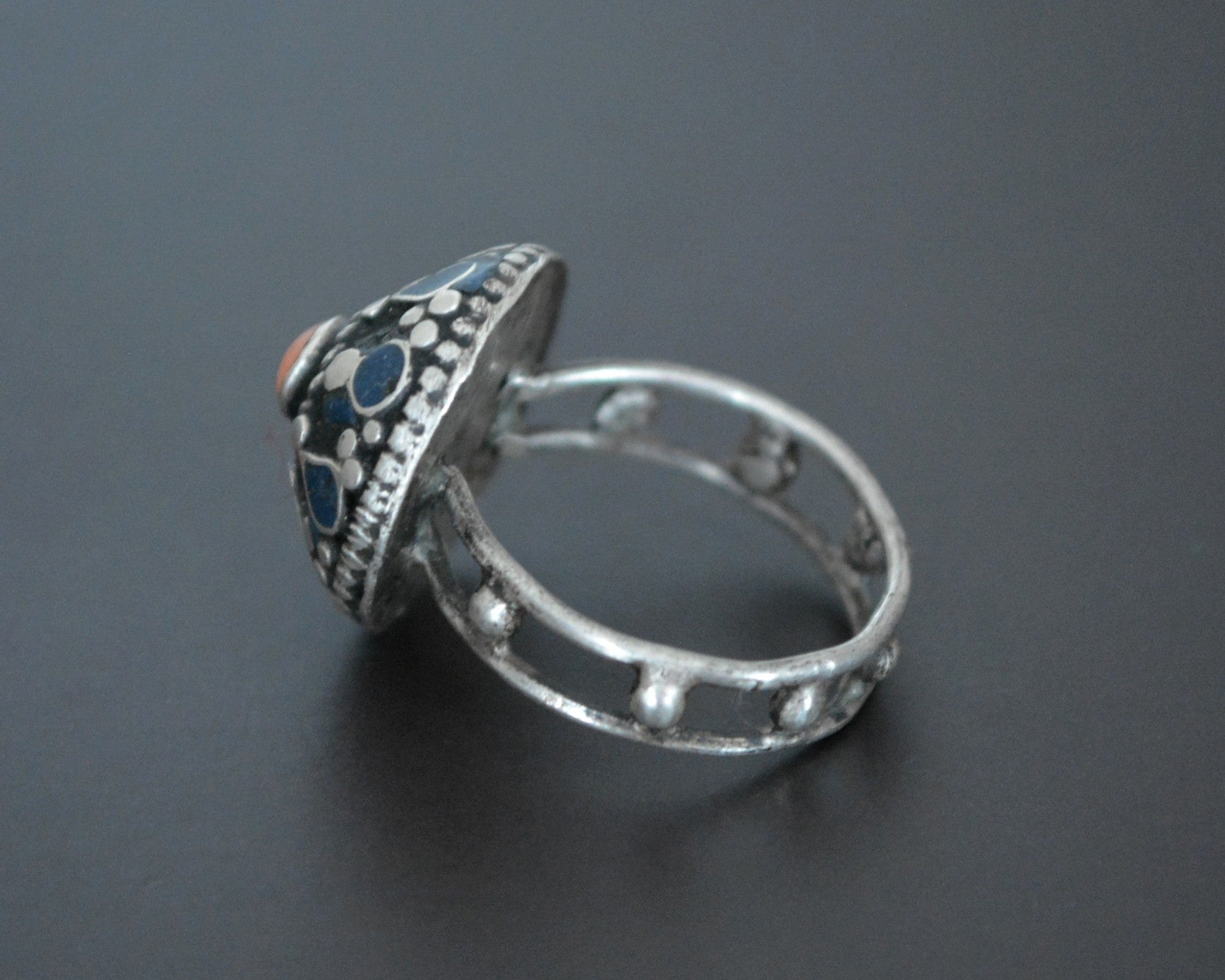 Old Afghani Coral Ring - Size 6