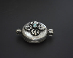 Nepali Gau Box Pendant with Turquoise