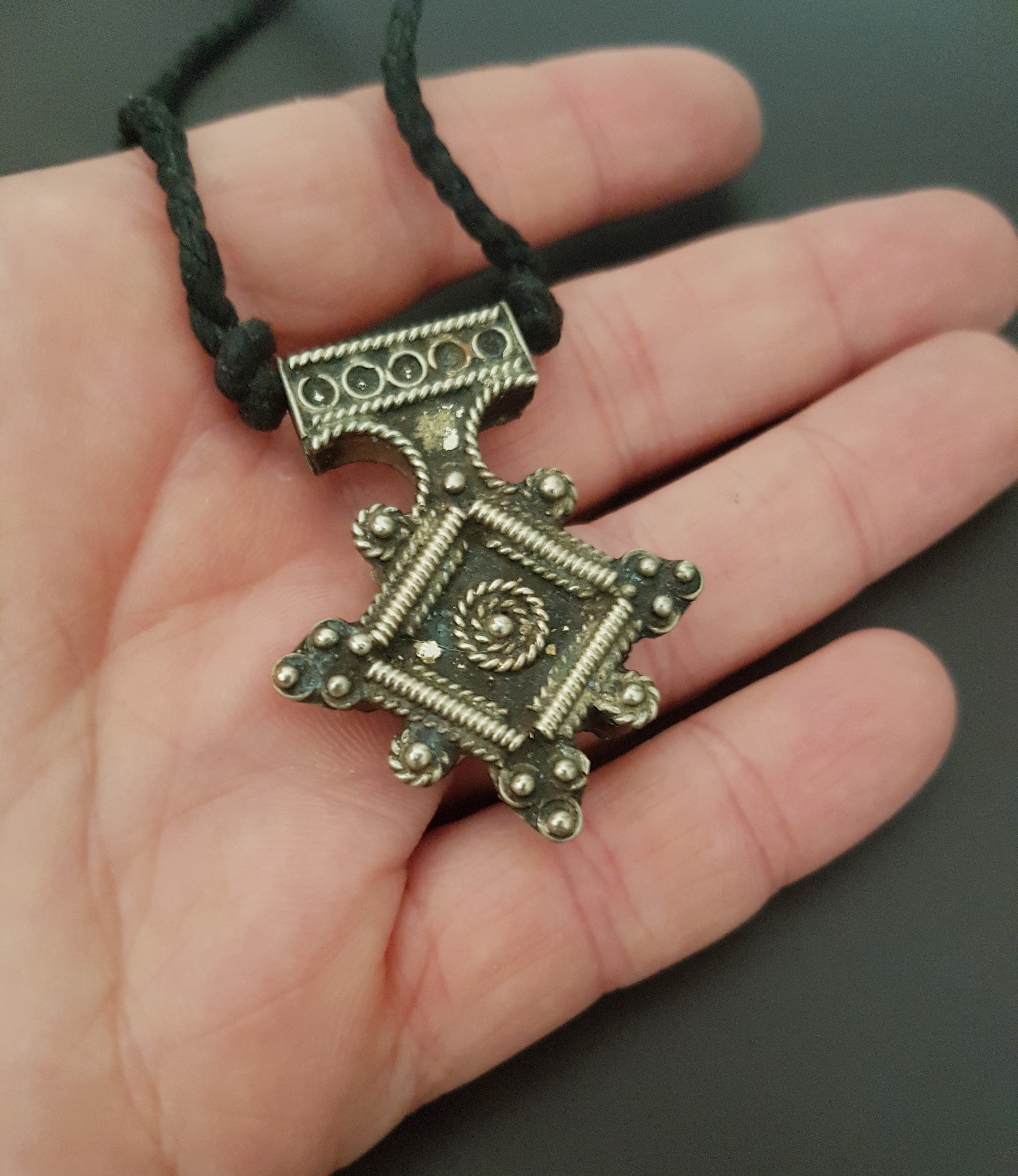 Berber Boghdad Cross Pendant on Cord