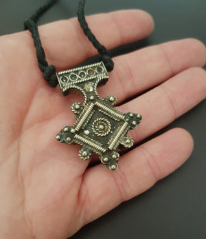Berber Boghdad Cross Pendant on Cord