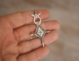 Tuareg Silver Cross Pendant on Chain