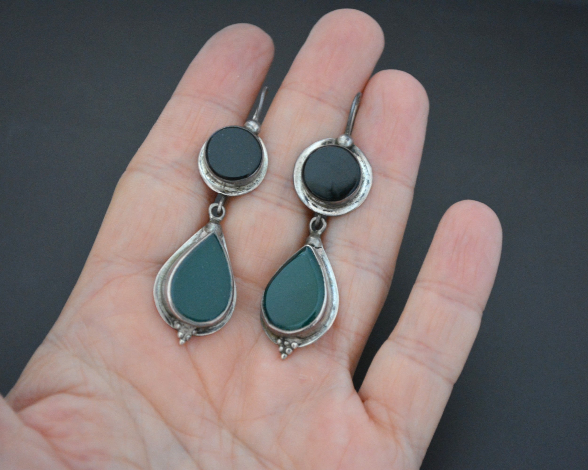 Onyx Aventurine Earrings from India