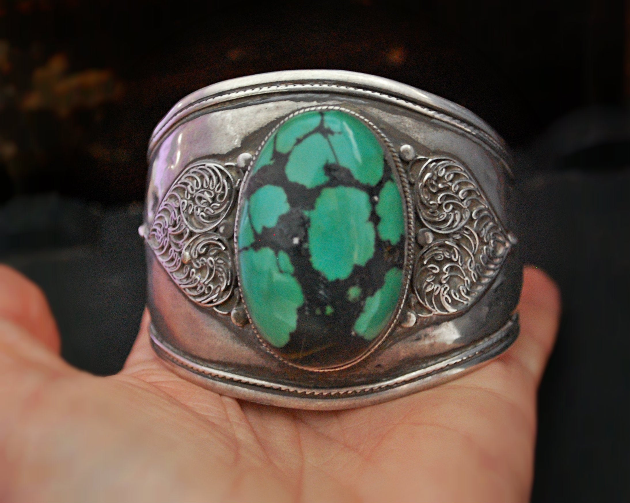 Huge Himalayan Turquoise Cuff Bracelet