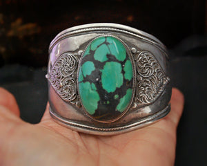 Huge Himalayan Turquoise Cuff Bracelet