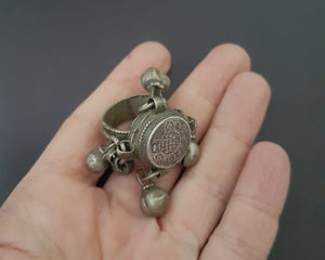 Old Yemeni Bedouin Ring with Bells - Size 8