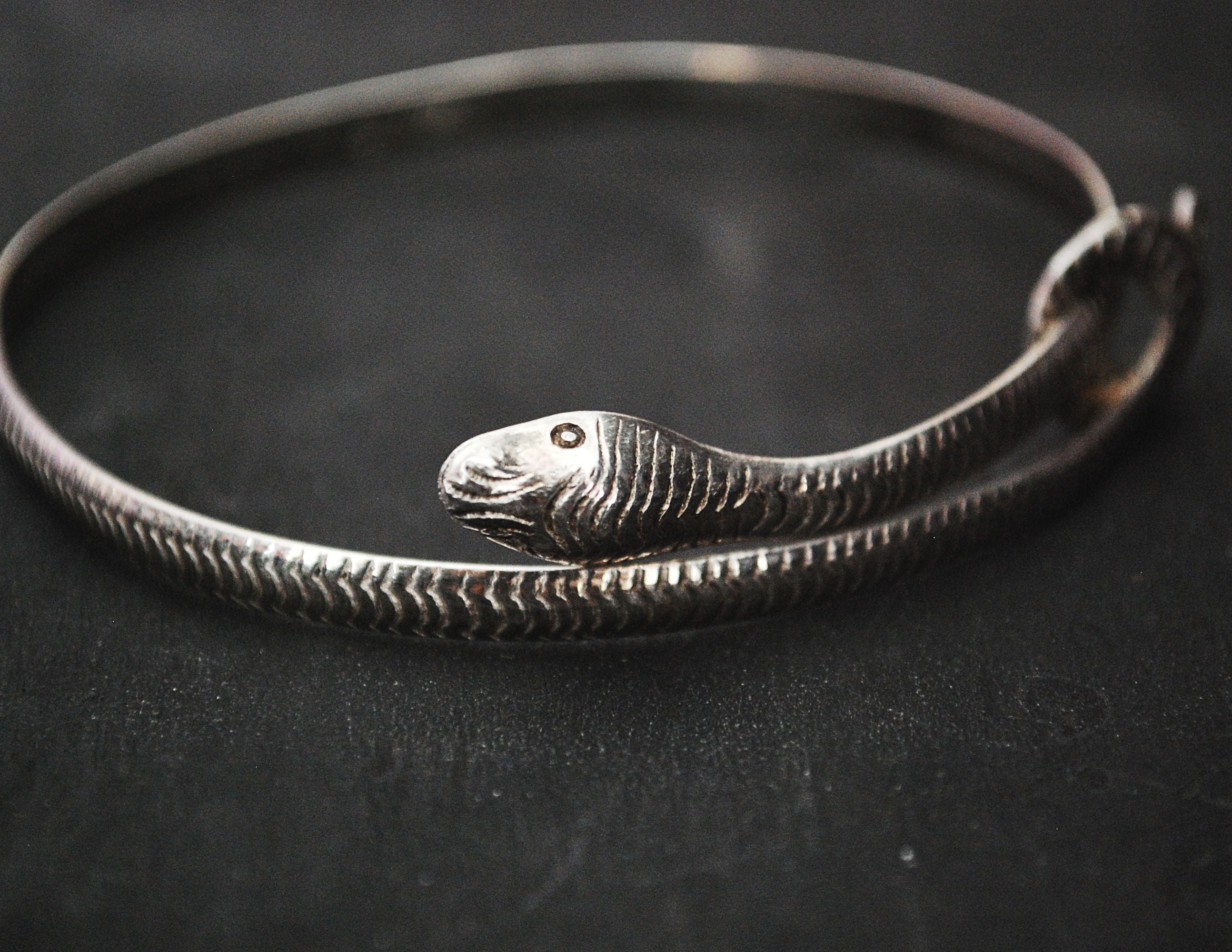 Vintage Sterling Silver Snake Bracelet