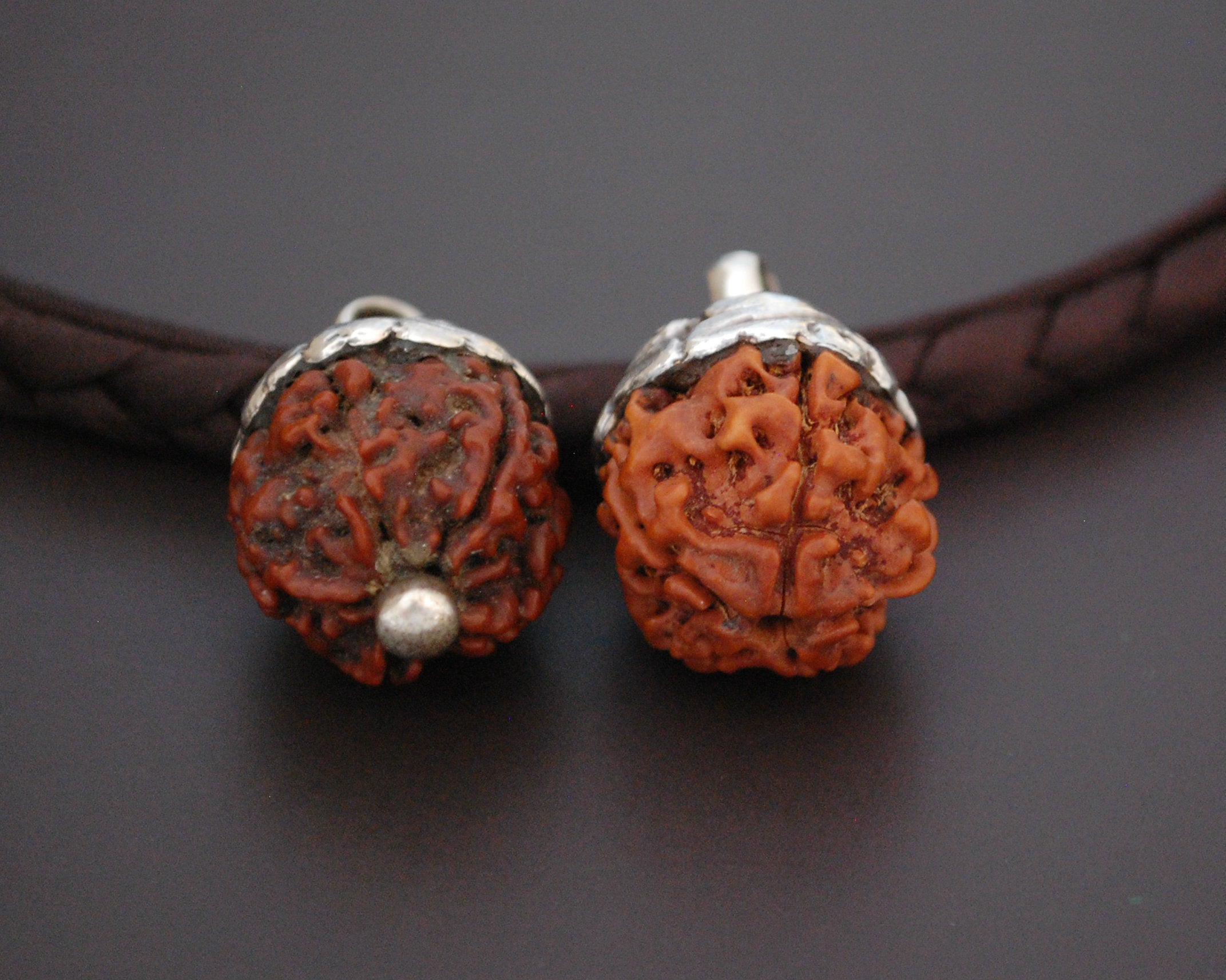 Rudraksha Bead Pendant with Silver Cap