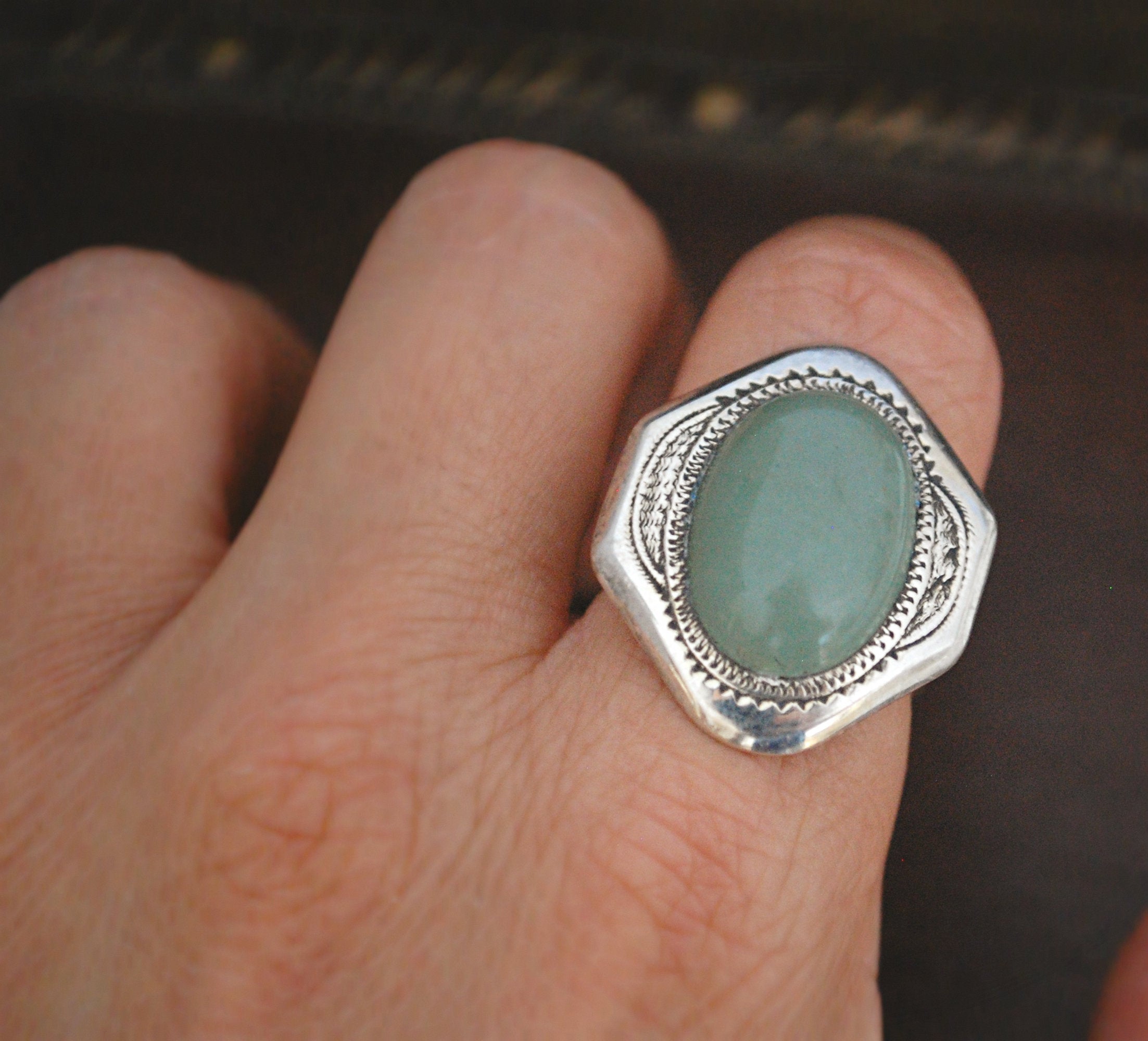 Tuareg Aventurine Ring - Size 7.5