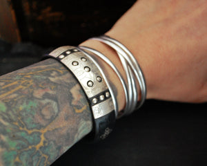 Tuareg Silver Cuff Bracelet with Engravings