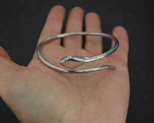 Vintage Sterling Silver Snake Bracelet - Adjustable