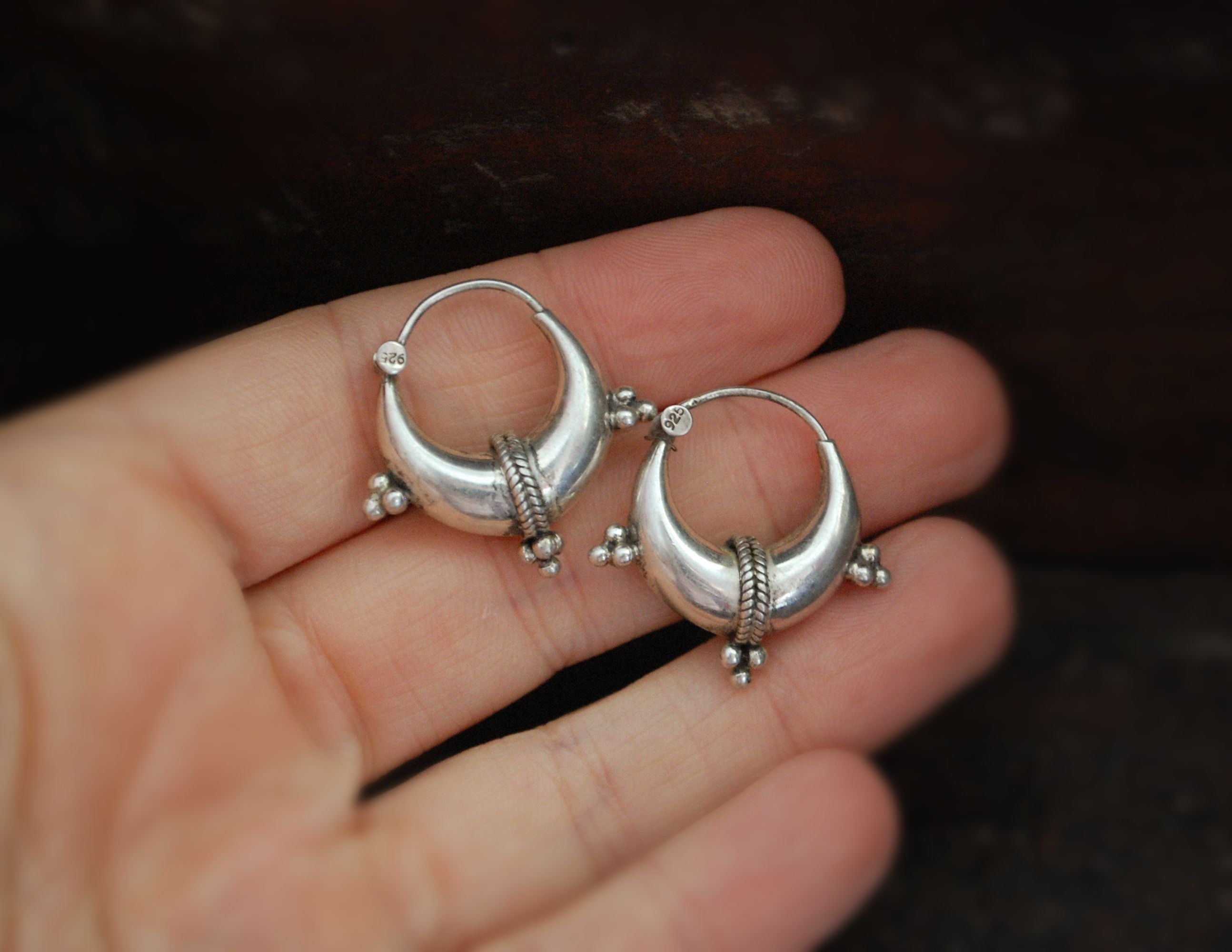 Ethnic Hoop Earrings - SMALL