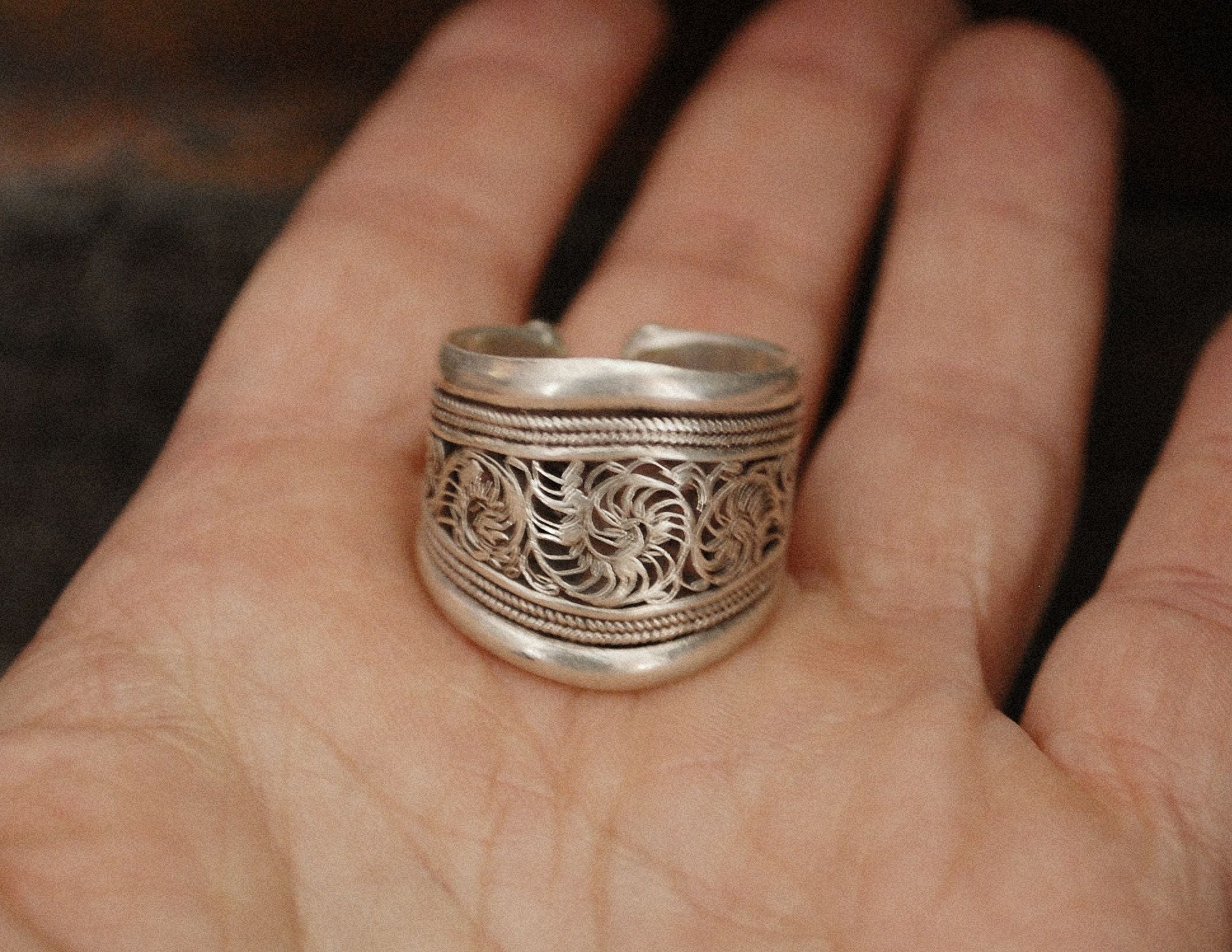 Nepali Filigree Band Ring - Adjustable Size